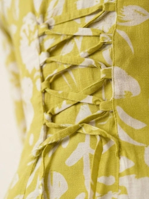 Lime Green Floral Cotton Tunic